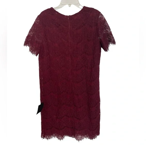 NWT Lulus Take Me To Brunch Elegant Lace Dress in Burgundy Size Medium - Picture 3 of 7